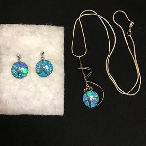 Unique handmade necklace and earring set