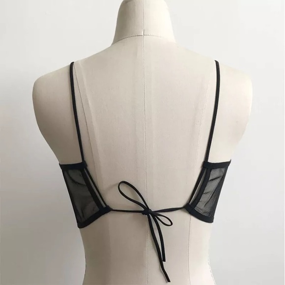 LAST ONE! M Rose Floral Embroidery Sheer Bralette - Picture 4 of 6