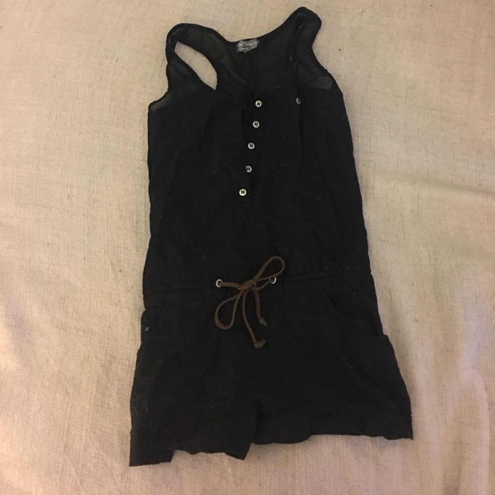 Black, mesh back romper