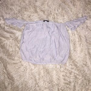 Off the shoulder striped crop top