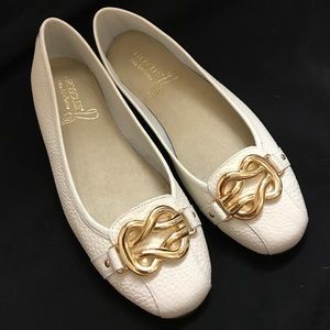 Aerosoles White Leather Flats