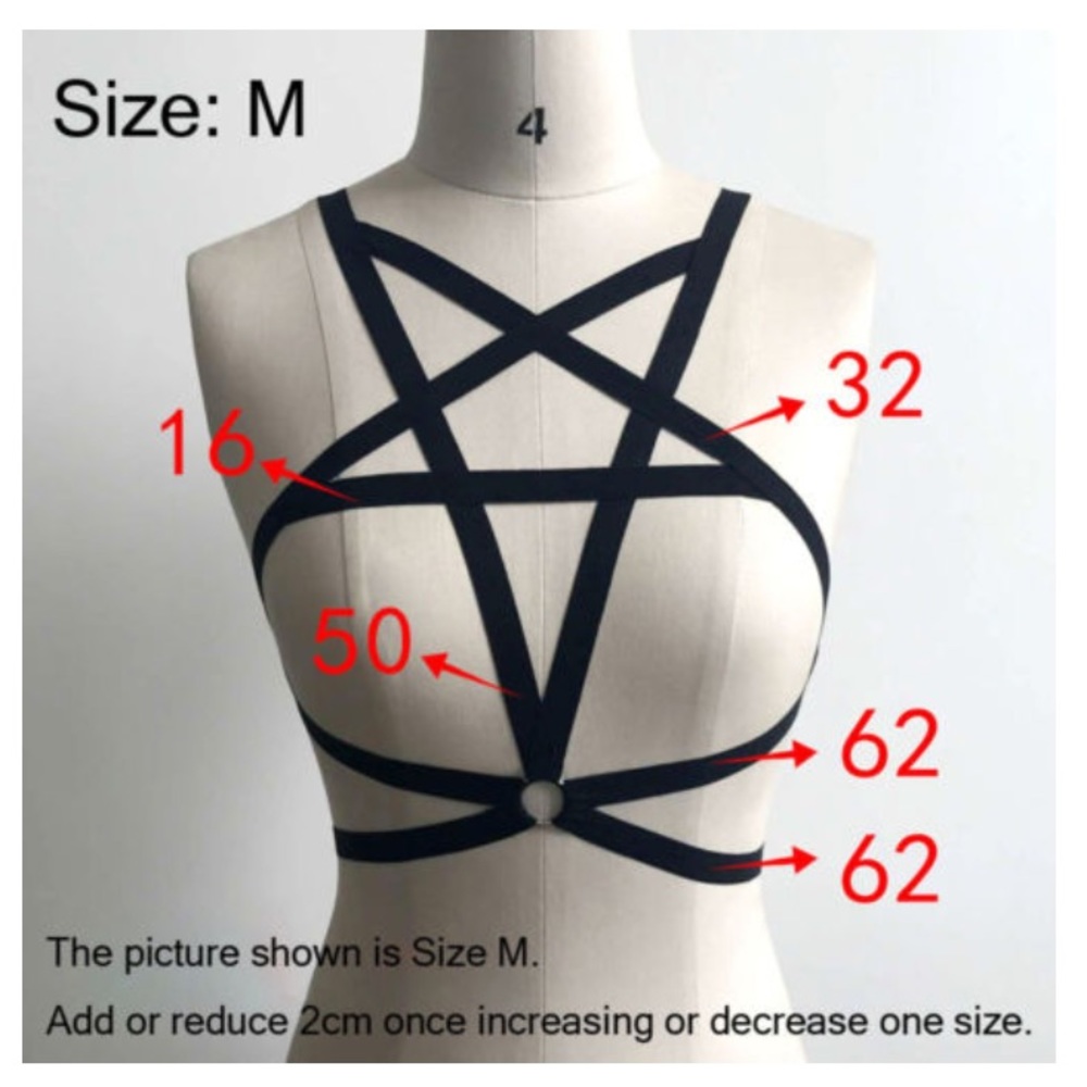 LAST: Back Star Caged Bralette Harness - NWT - Picture 3 of 4