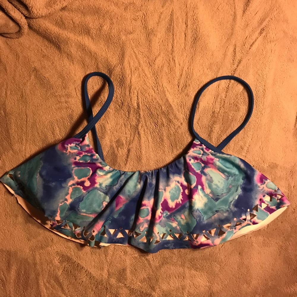 Flowy Blue & Purple Tie Dye Bikini Top