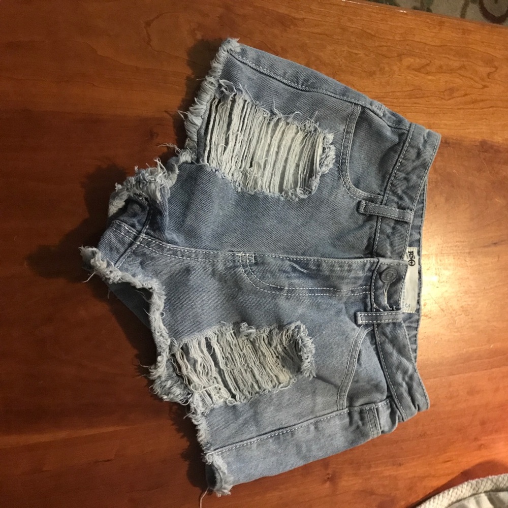 High waisted jean shorts