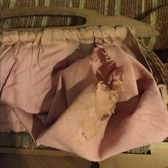 Vintage wooden handle corduroy clutch - Picture 6 of 8