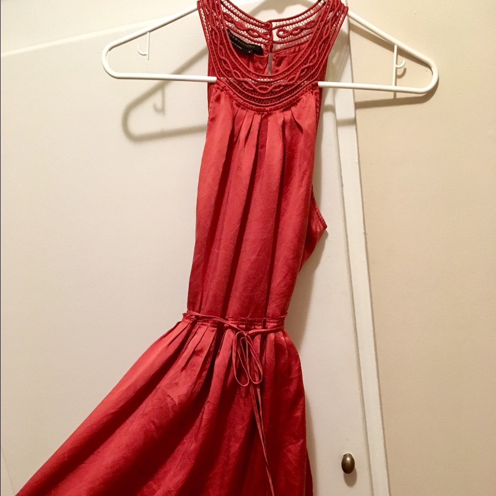 BCBG high neck orange cocktail/party dress