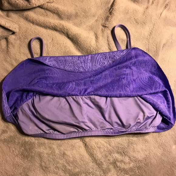 Purple Ruffle Patterned Bikini Top - Picture 3 of 7