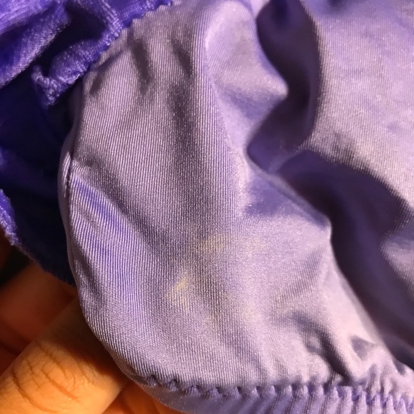 Purple Ruffle Patterned Bikini Top - Picture 4 of 7