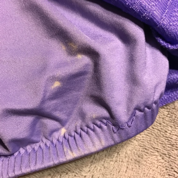 Purple Ruffle Patterned Bikini Top - Picture 5 of 7