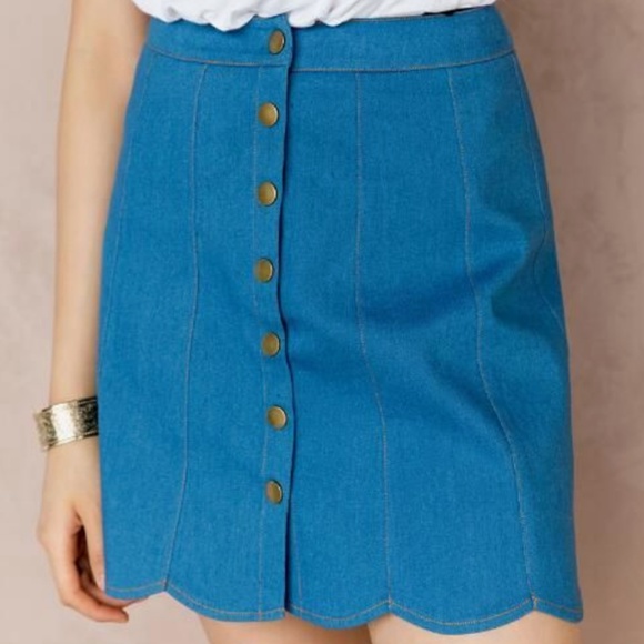 NWT Francesca's La Crosse Denim Skirt - Picture 1 of 7