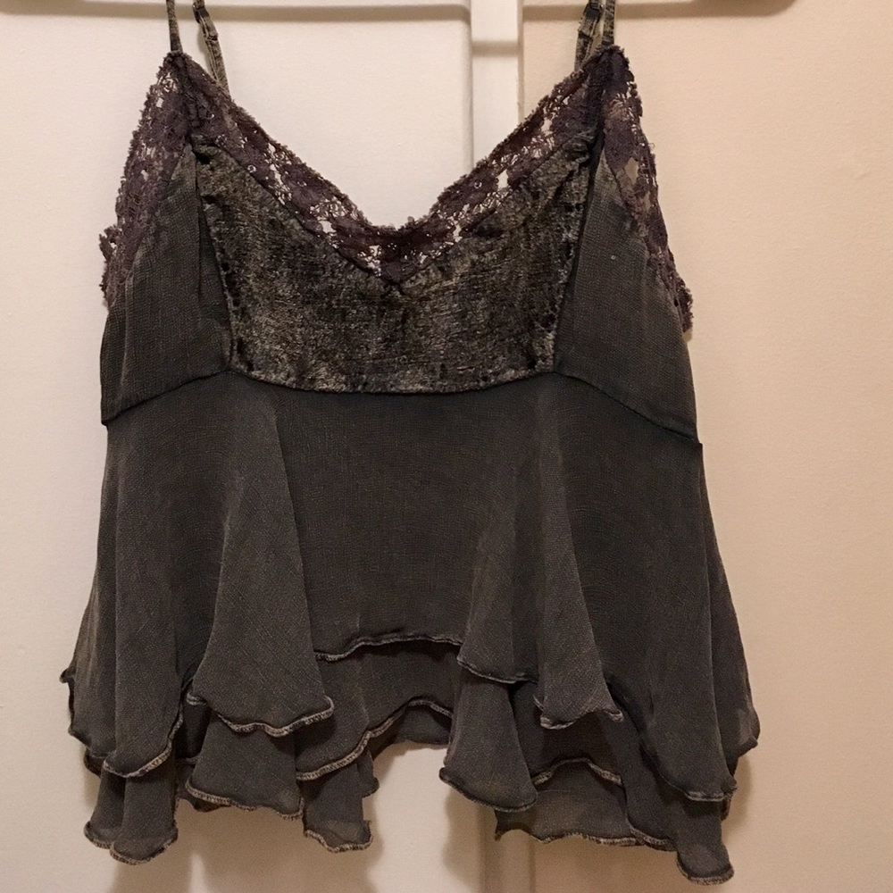 Abercrombie and fitch babydoll tank green