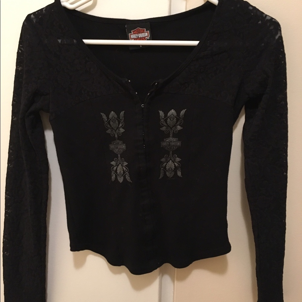 Harley Davidson Detroit lace crop shirt
