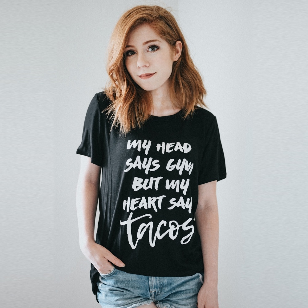 My Head Says Gym but Heart Says Tacos Tee