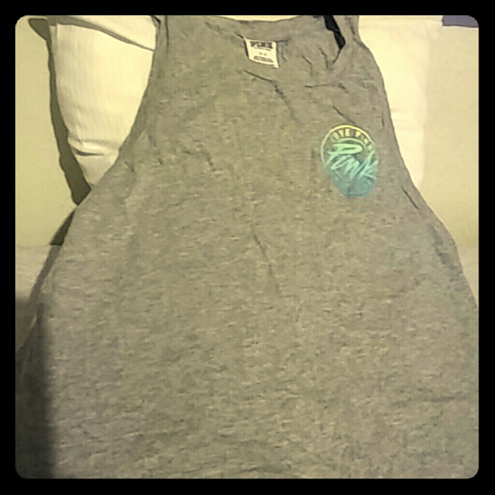 Pink Victoria Secret grey workout tanktop Sz.Small