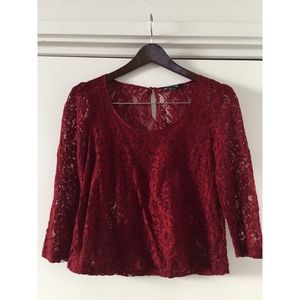 Burgundy Lace Long Sleeve