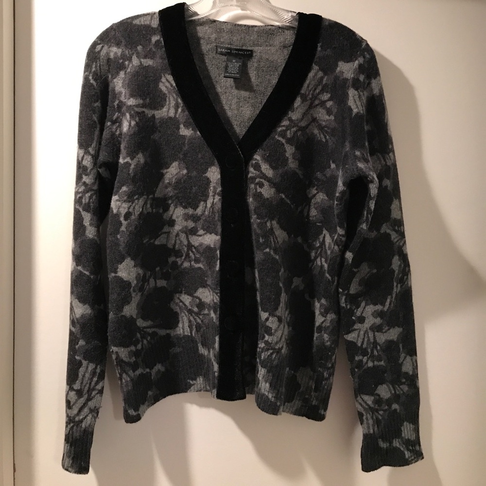 Floral Print Wool Cardigan