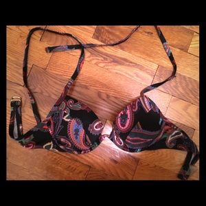 Victoria's Secret swim bikini top black paisley