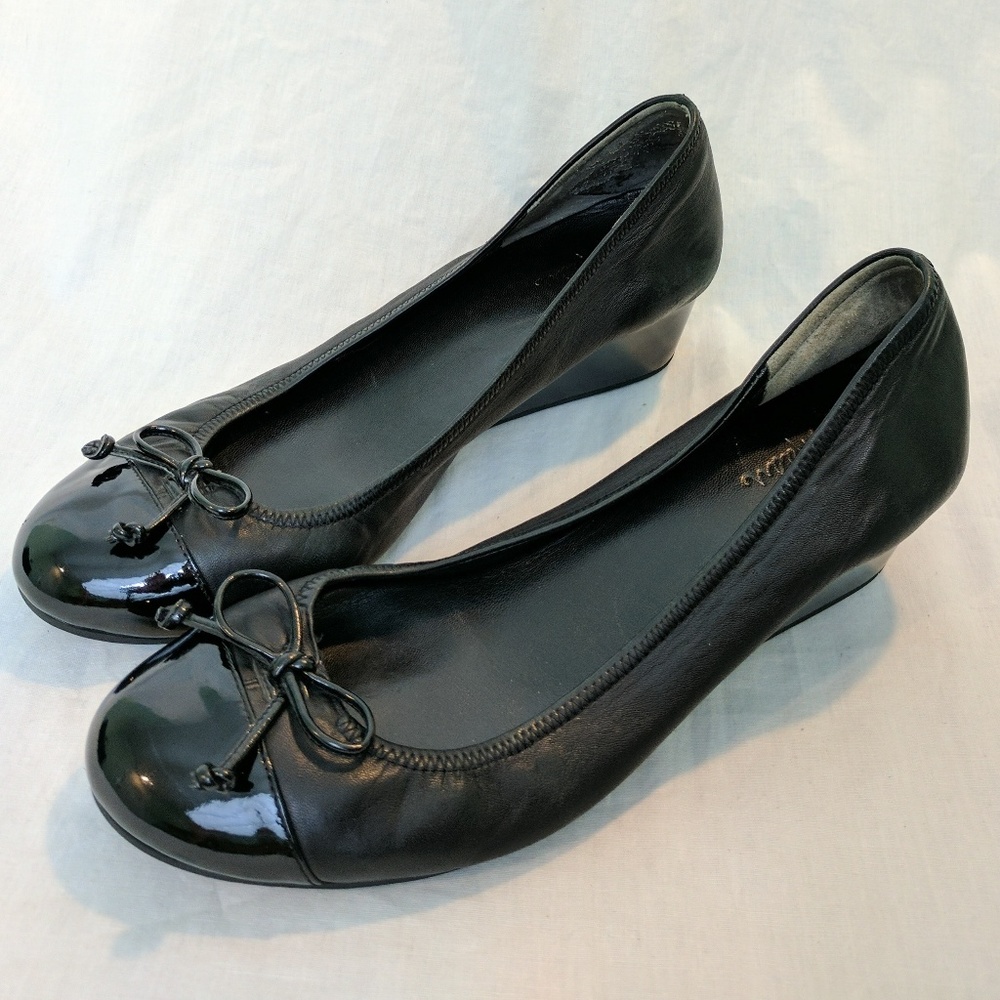 Cole Haan black cap toe wedges w Nike Air