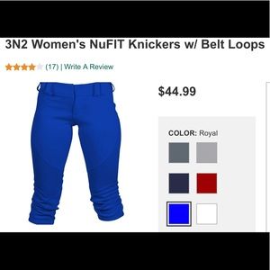 3n2 Women's NuFit Softball Pants w/ belt loops XS