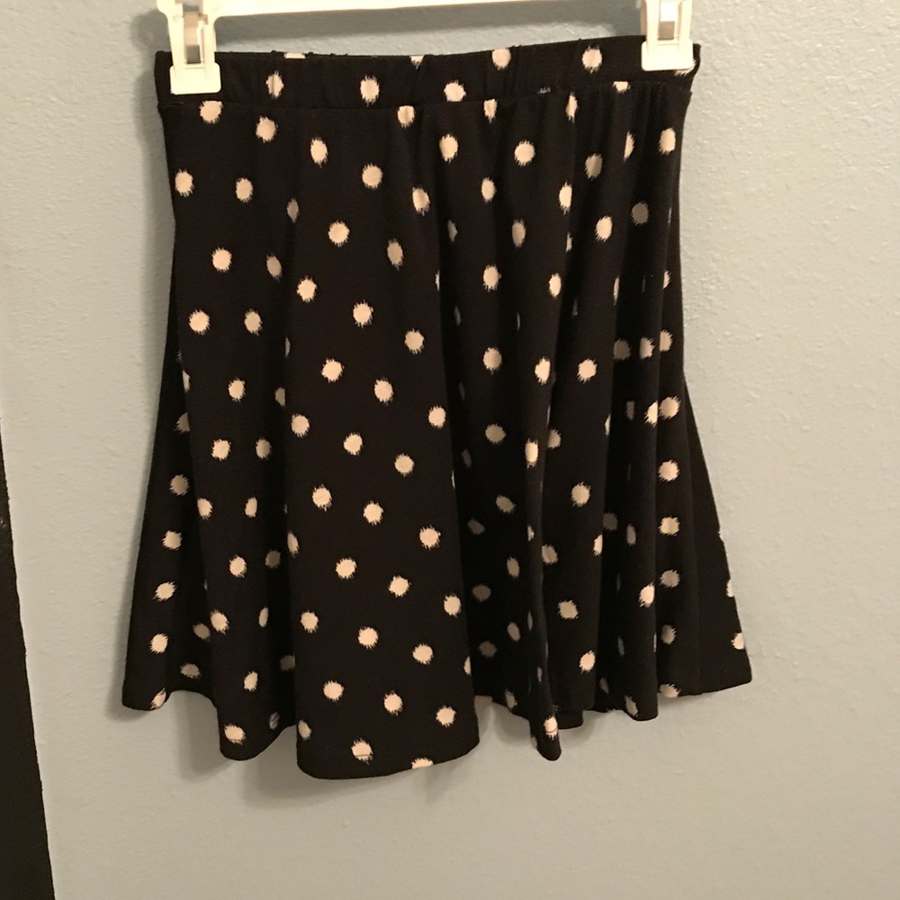 Black and white polka dot skirt