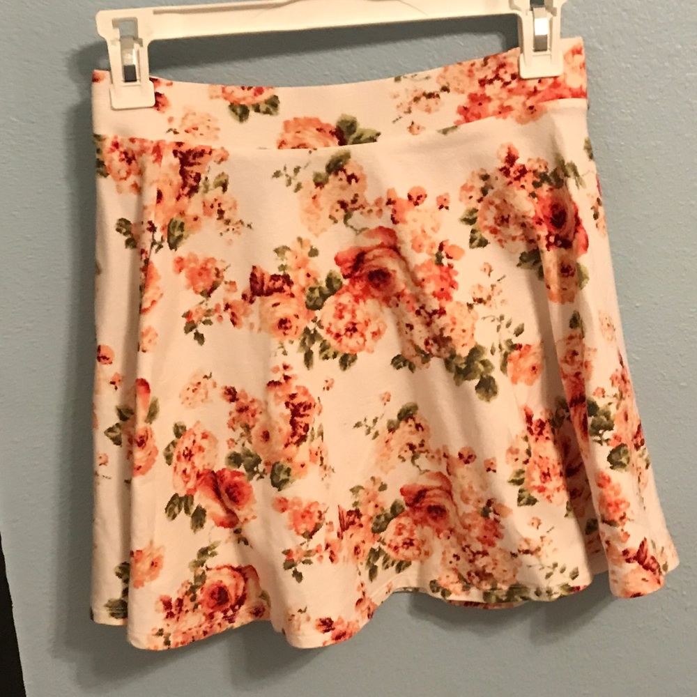 white floral skirt