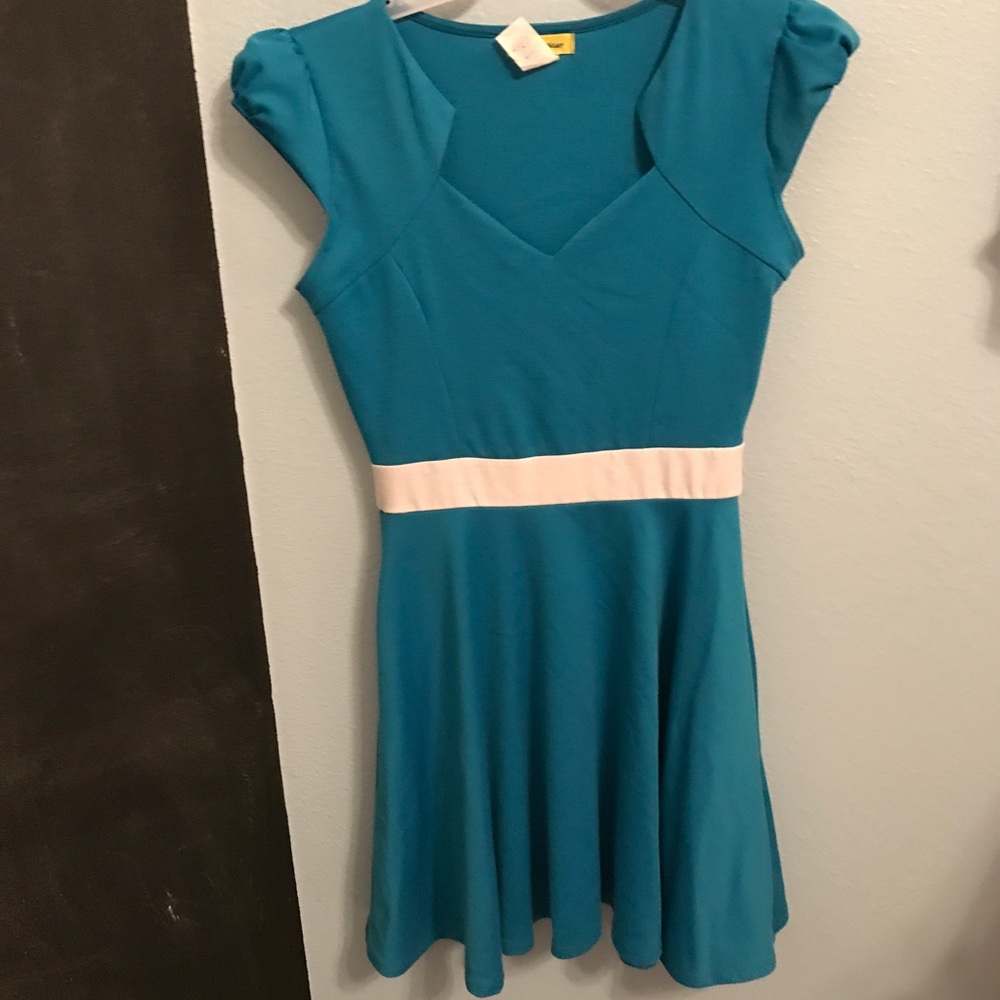 Vintage Blue dress with jewel neckline