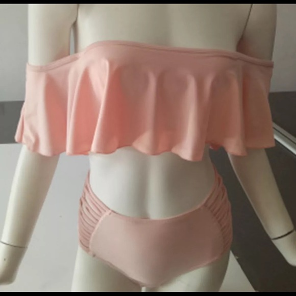 Upshoulder push up ruffled swimsuit set - Picture 2 of 2