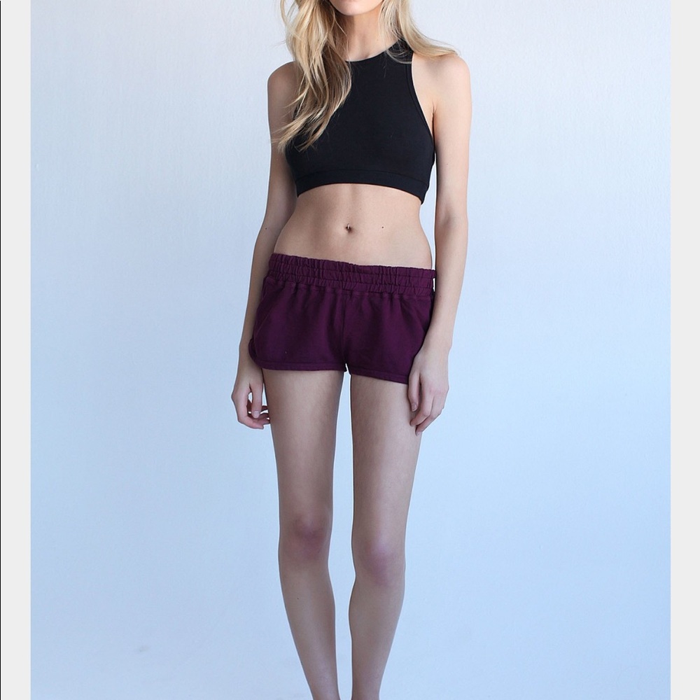 Spiritual gangster dark red 100% cotton shorts