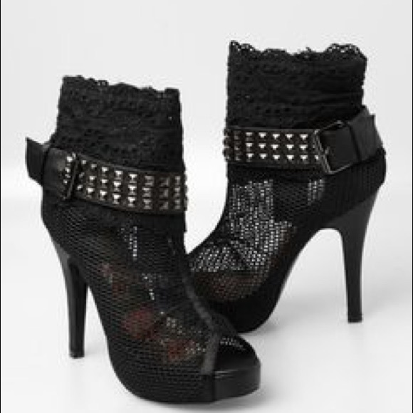 Iron Fist Shoes - Size 8 Iton Fist Ankle Boots mesh lace fishnet net