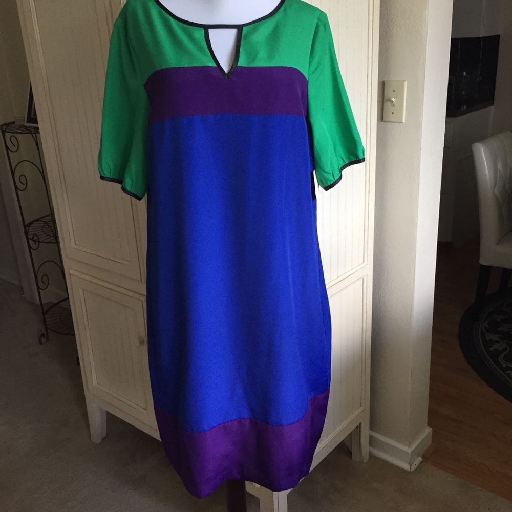 Coldwater Creek color block shift dress NWT Sz 12