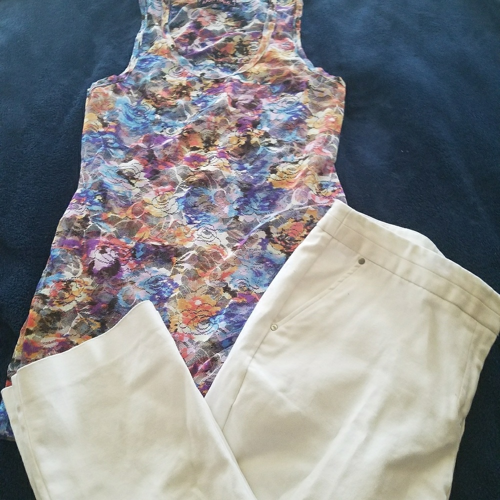 Multi-colored Sheer Blouse XL