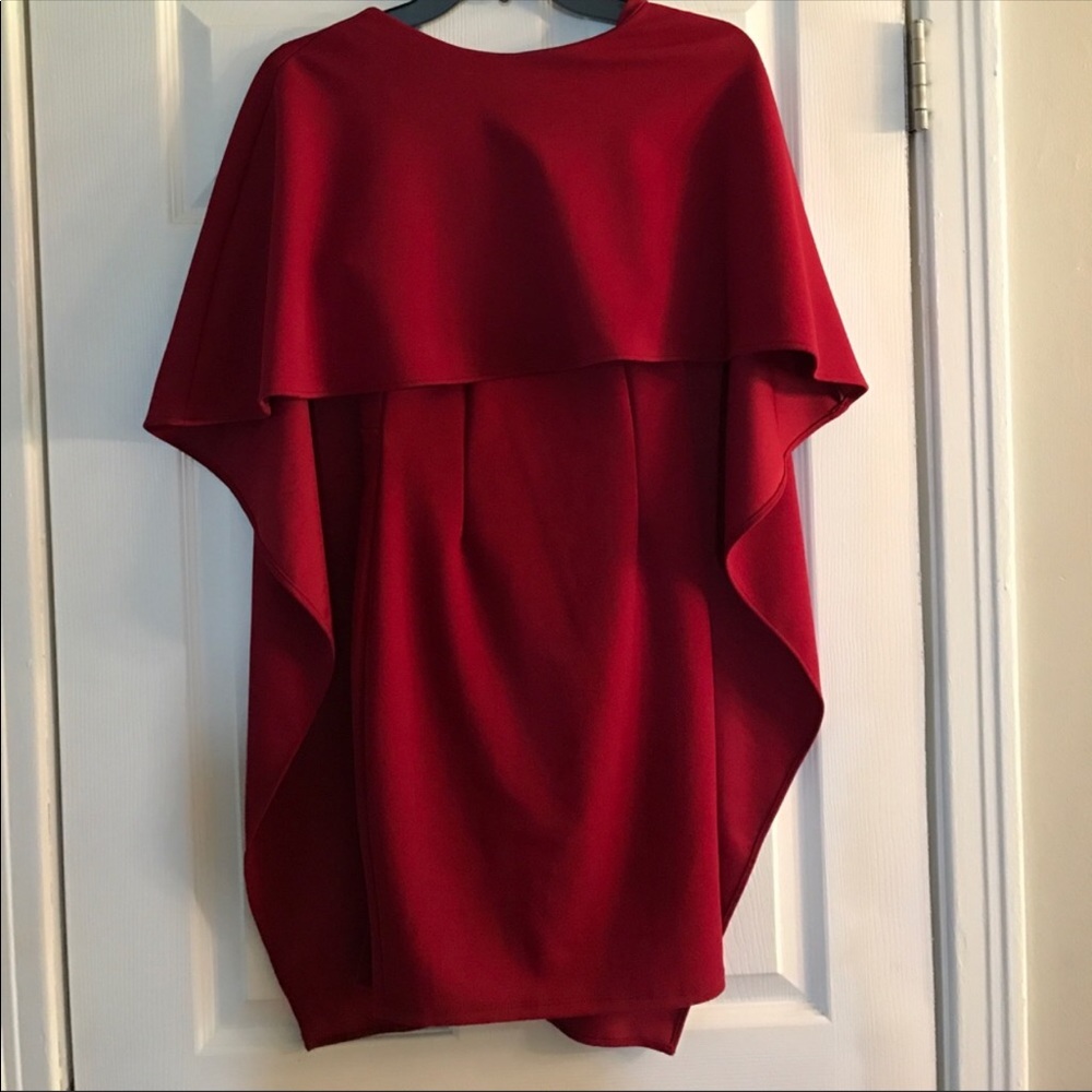 Dark red opened back mini dress