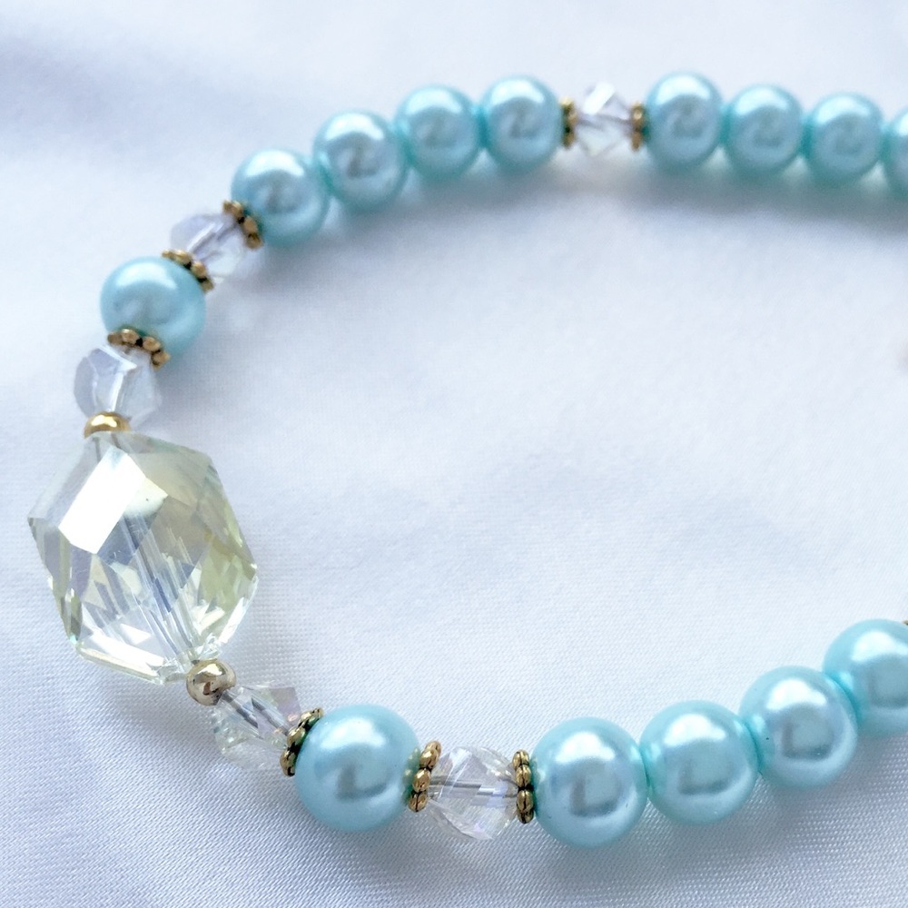 Something Blue! Wedding crystal & pearl anklet