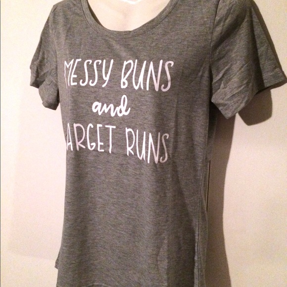 Gray Messy Buns Target Runs Graphic Tee T Shirt - Picture 3 of 7
