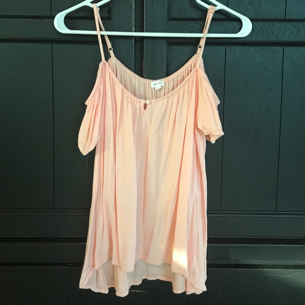 Light Pink/Peach Off the Shoulder Top with Straps