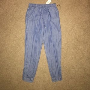 Chambray denim joggers