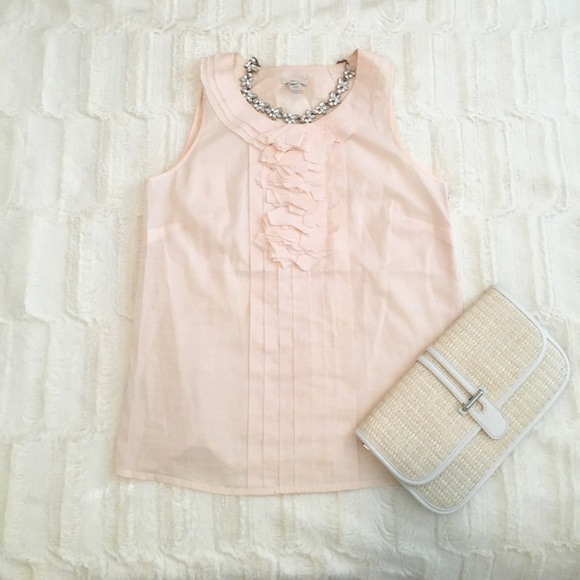 J. Crew Tops - JCrew Pink Ruffle Blouse