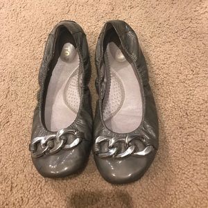 Me too Pewter patent ballet flat size 9