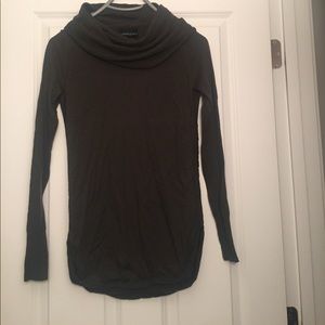 Olive green cowl neck tunic sweater