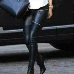 Zara Faux leather biker Pants