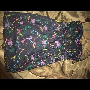 Splatter paint strapless dress