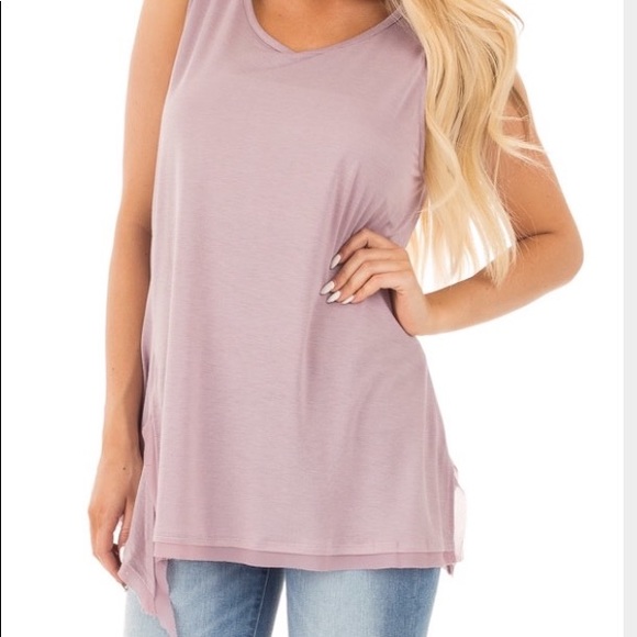 Lavender Side Tie Tank - Picture 2 of 4