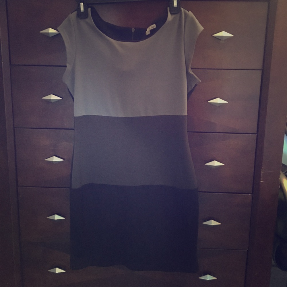 Black and grey mini dress