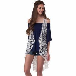 Juniors Crochet Sweater Vest