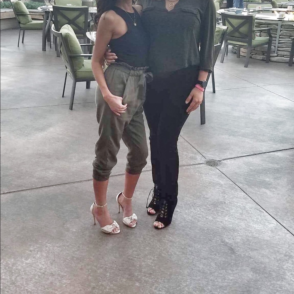 Olive green high waisted skinny