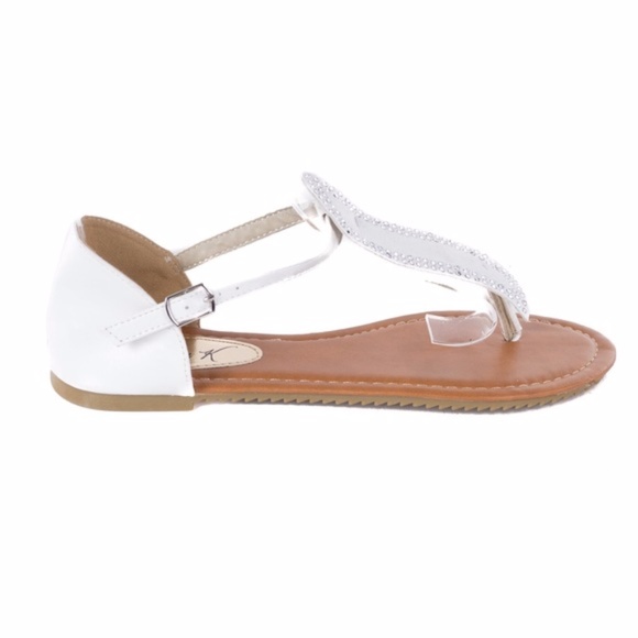 Women White Slingback Thong Flat Sandals S-1981 - Picture 4 of 4