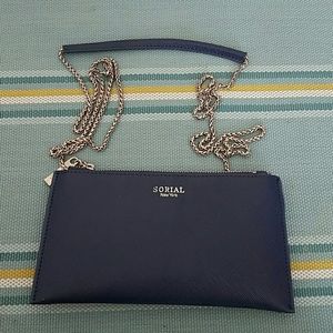Women's Navy Blue Sorial New York Purse w/ Chain