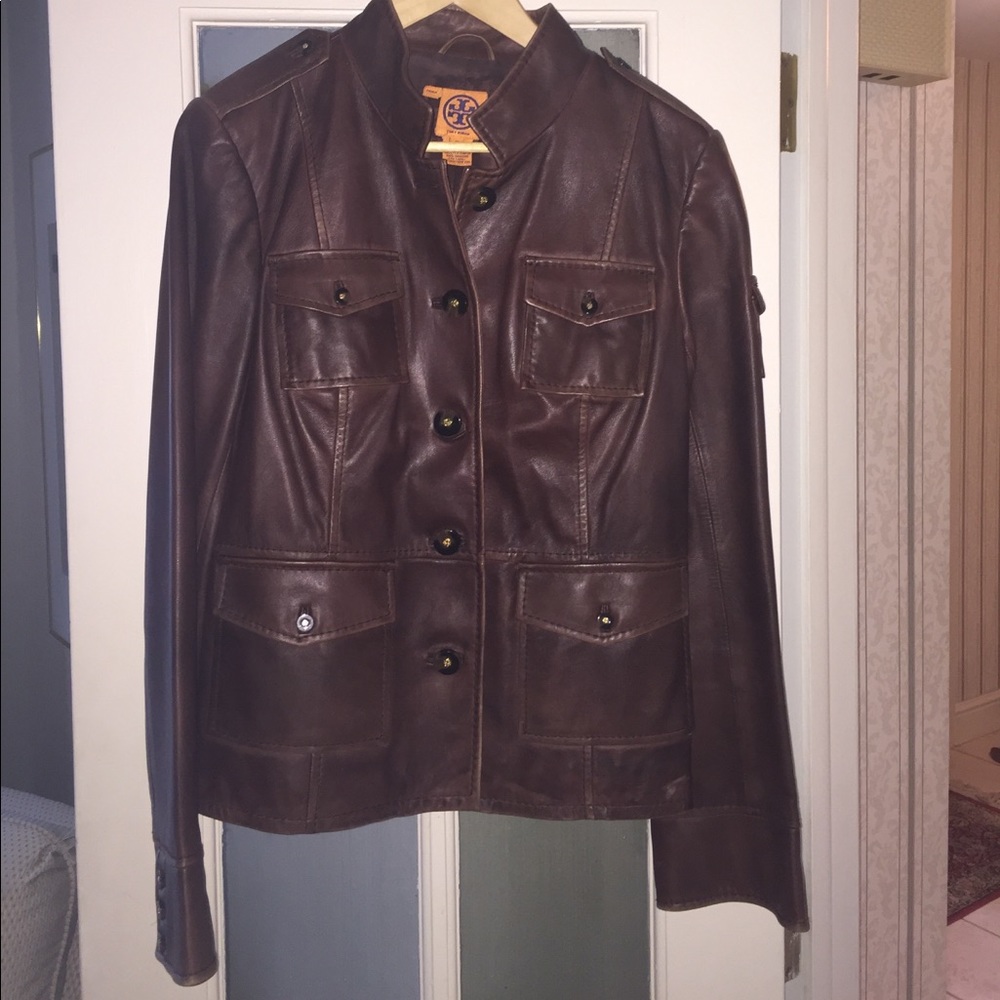 Tory Burch Brown Leather Jacket