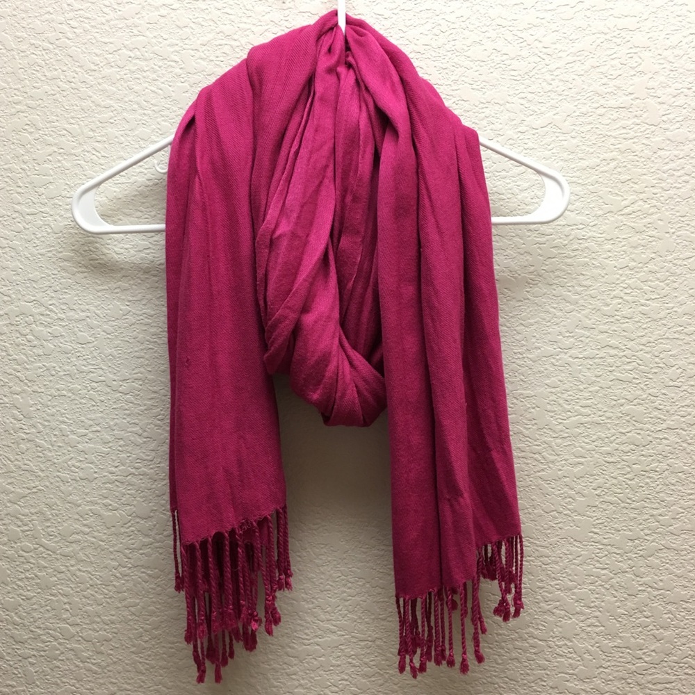 Pink Tassel Scarf