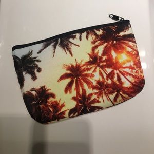 Palm tree zip makeup bag